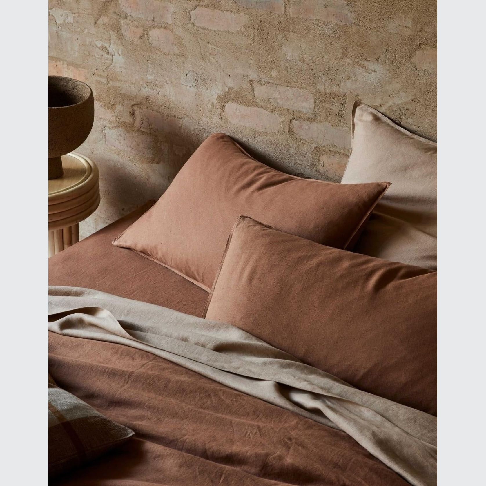 Ravello Linen Quilt Cover - Biscuit | Weave Home Bed Linen gallery detail image