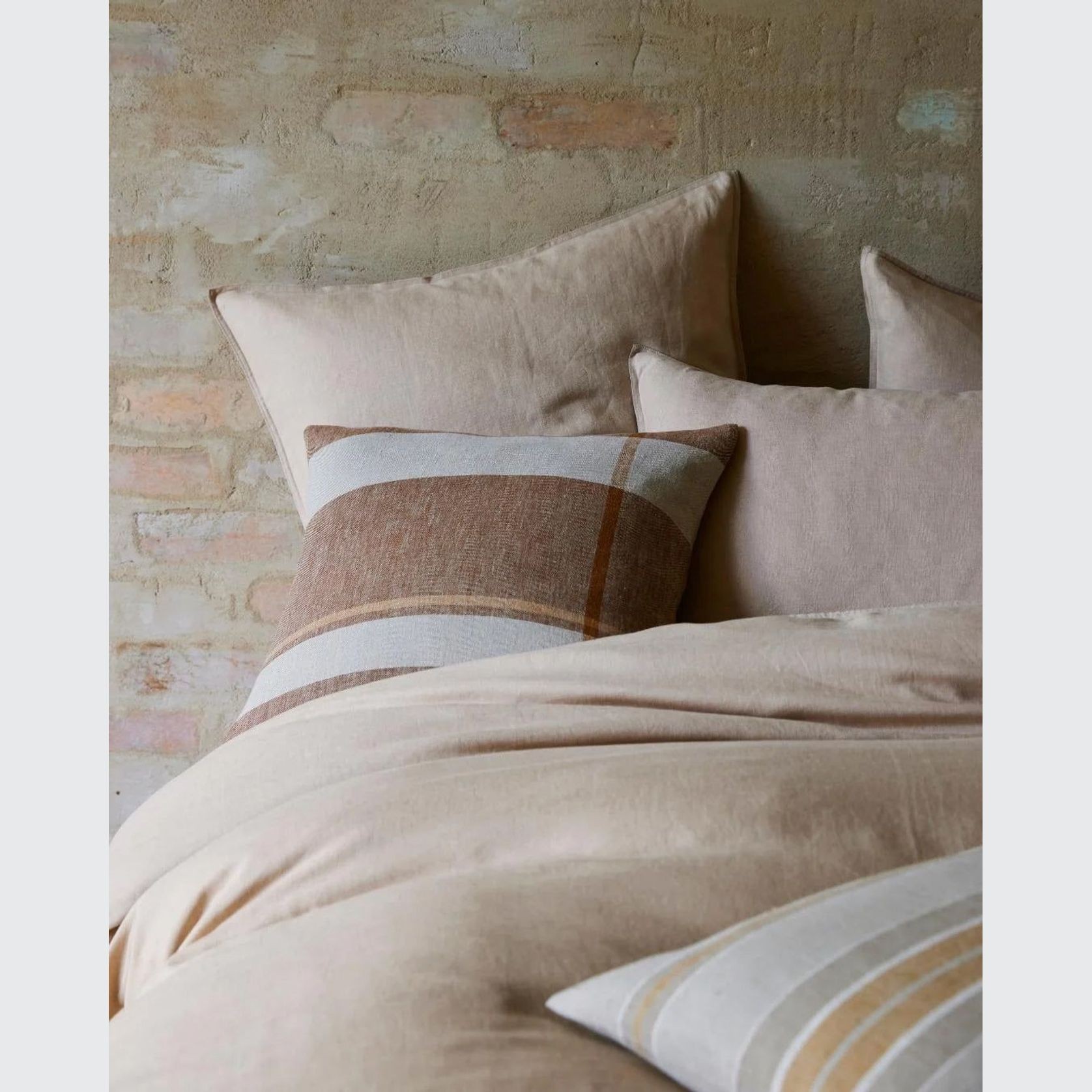 Ravello Linen Quilt Cover - Shell | Weave Home Bed Linen gallery detail image