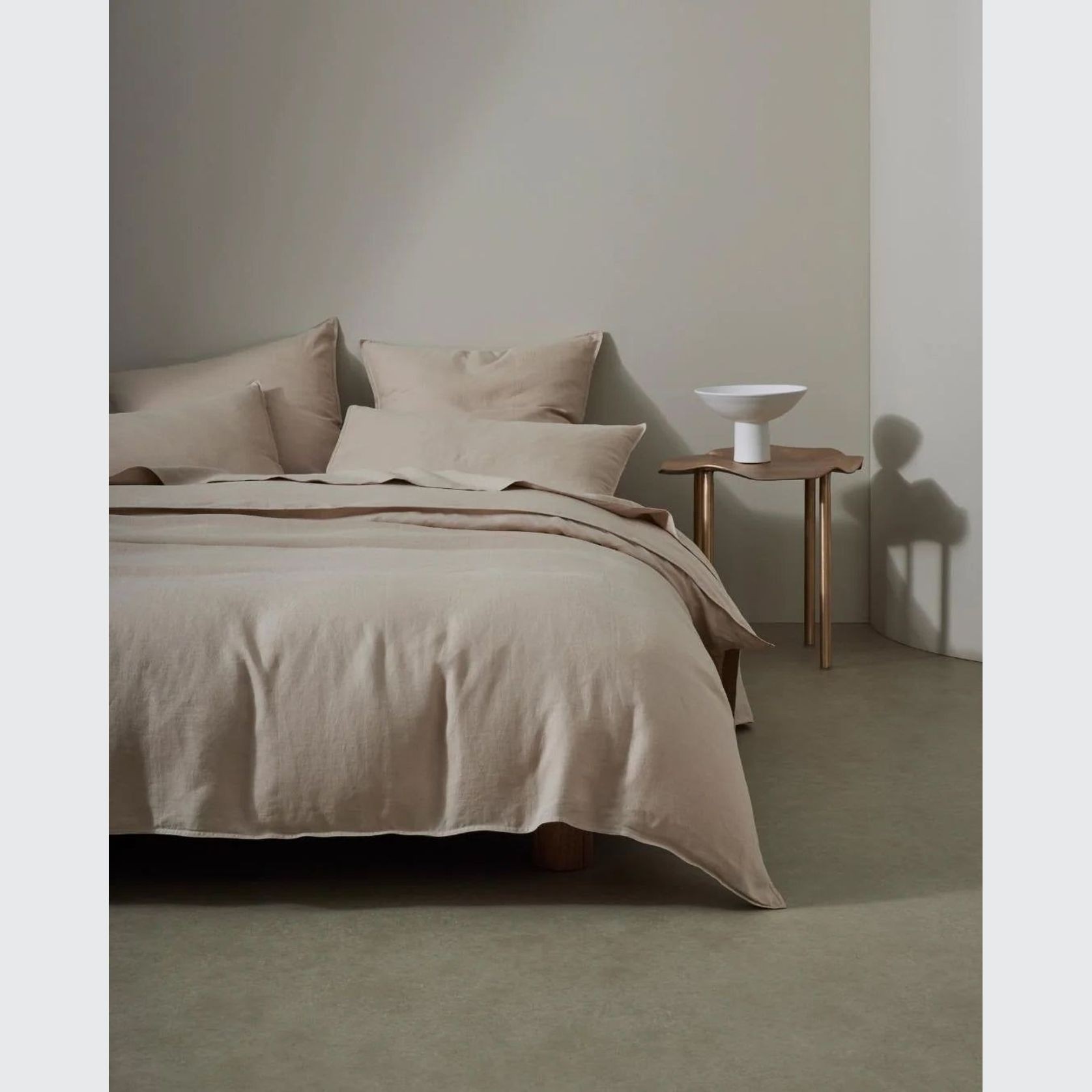 Ravello Linen Quilt Cover - Shell | Weave Home Bed Linen gallery detail image