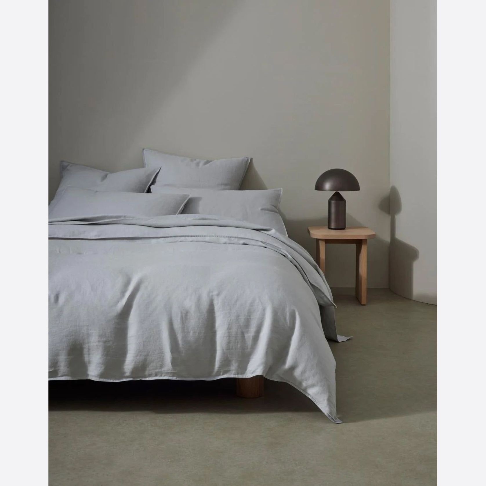 Ravello Linen Quilt Cover - Silver | Weave Home Bed Linen gallery detail image