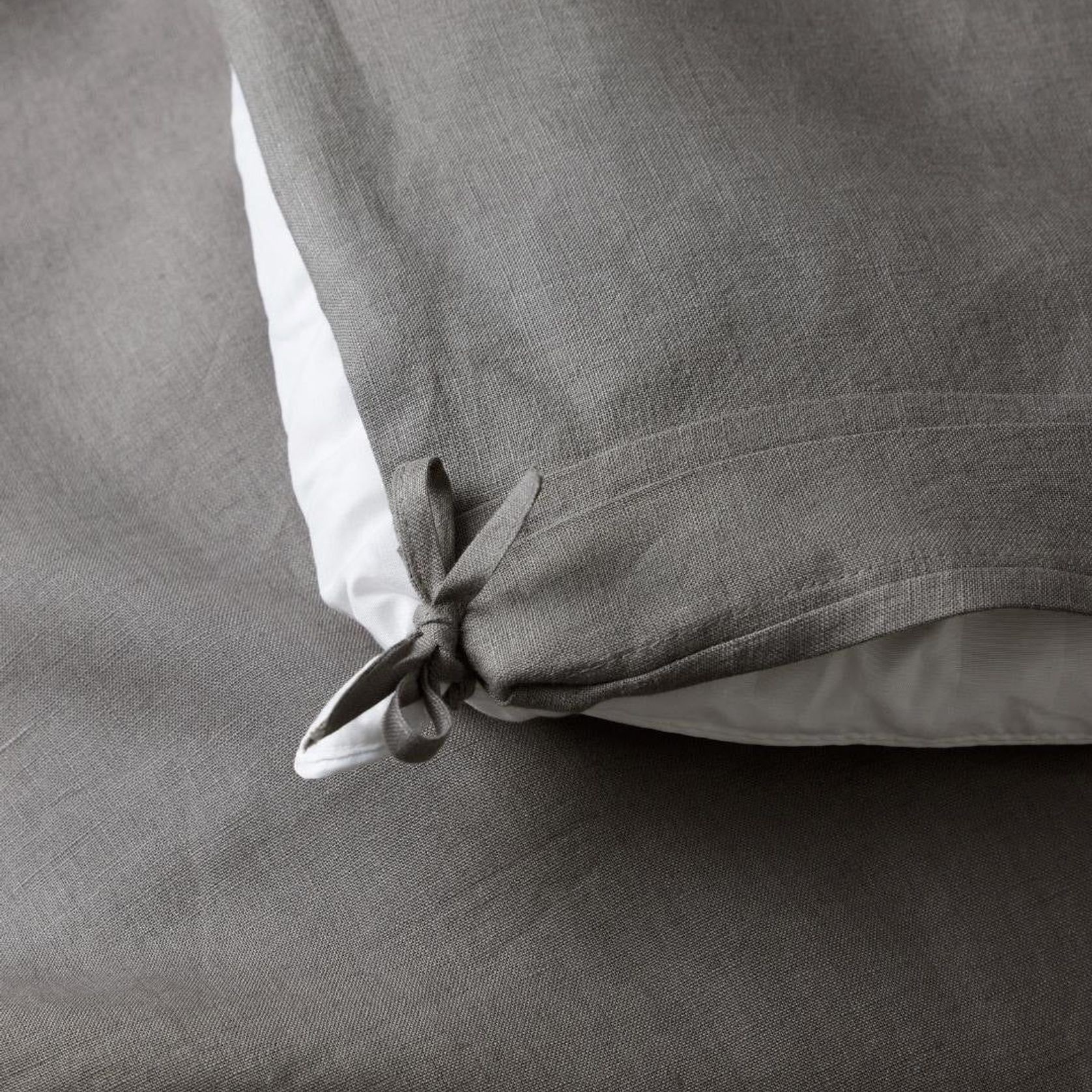 Ravello Linen Quilt Cover - Charcoal | Weave Home Bed Linen gallery detail image