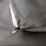 Ravello Linen Quilt Cover - Charcoal | Weave Home Bed Linen gallery detail image