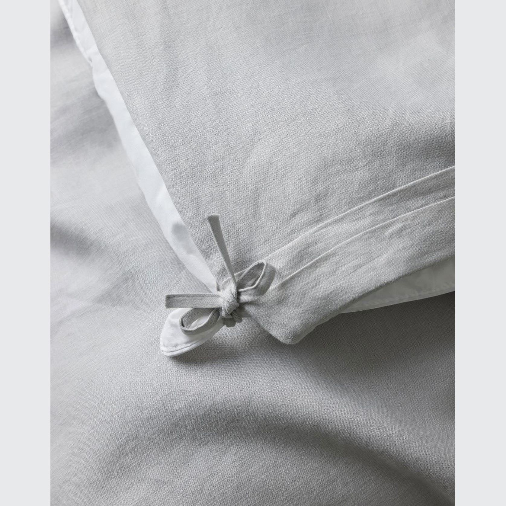 Ravello Linen Quilt Cover - Silver | Weave Home Bed Linen gallery detail image