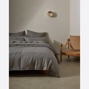 Ravello Linen Quilt Cover - Charcoal | Weave Home Bed Linen gallery detail image