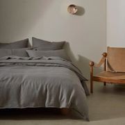 Ravello Linen Quilt Cover - Charcoal | Weave Home Bed Linen gallery detail image
