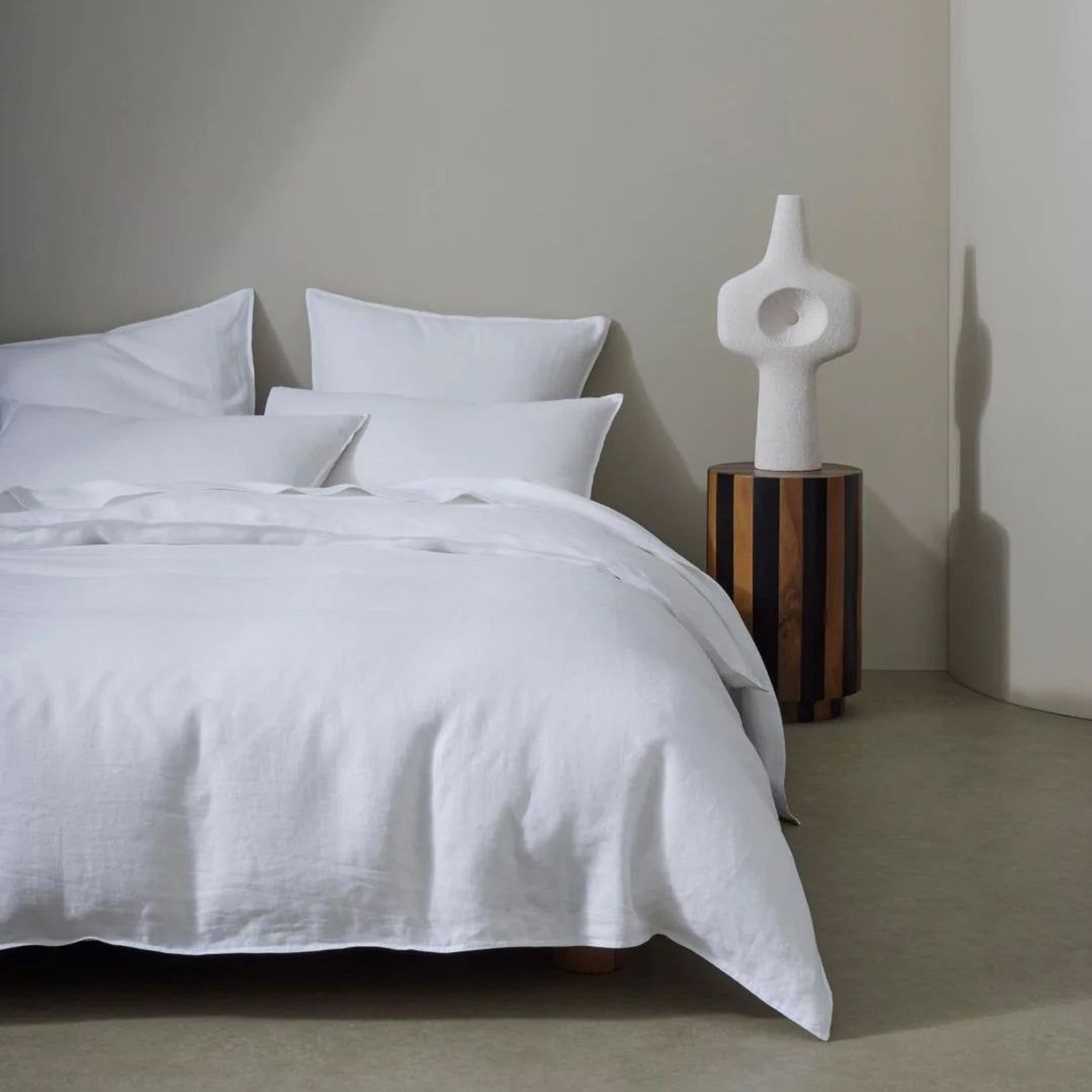 Ravello Linen Quilt Cover - White | Weave Home Bed Linen gallery detail image