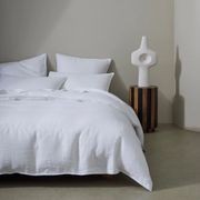 Ravello Linen Quilt Cover - White | Weave Home Bed Linen gallery detail image