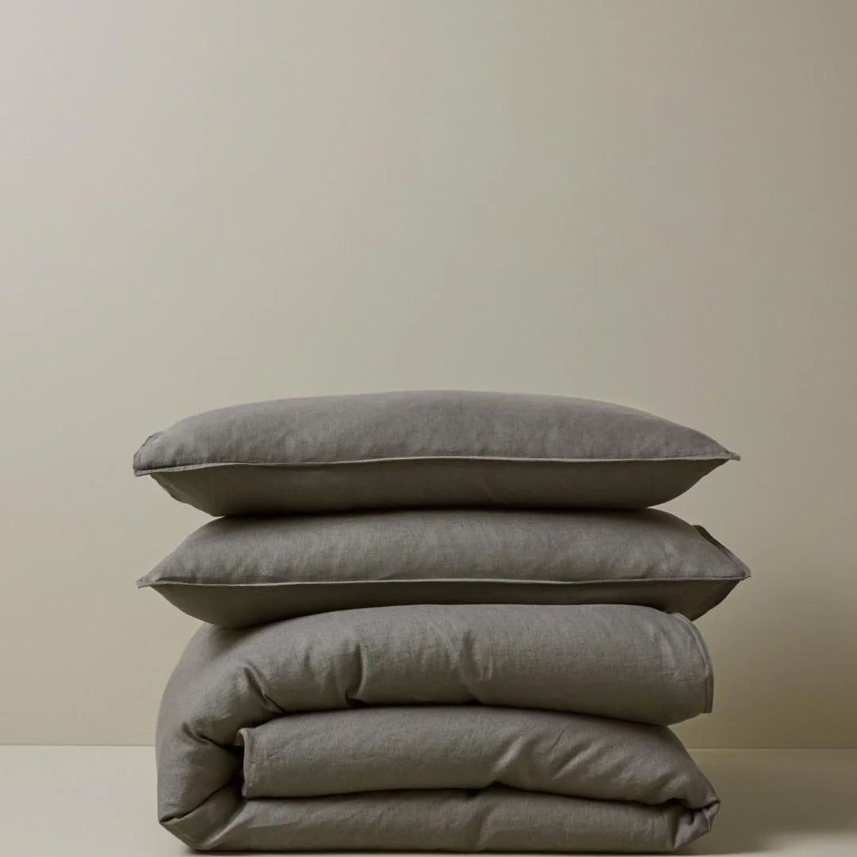 Ravello Linen Quilt Cover - Charcoal | Weave Home Bed Linen gallery detail image