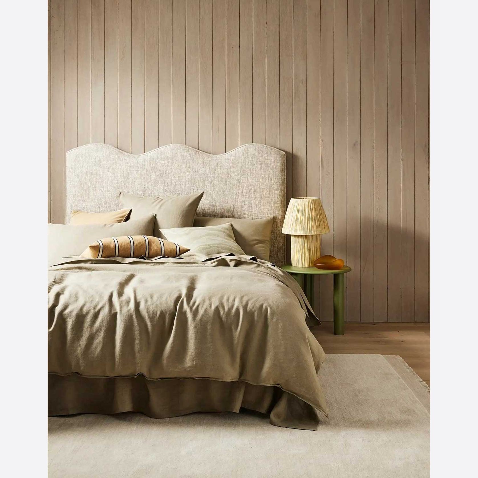 Ravello Linen Quilt Cover - Caper | Weave Home Bed Linen gallery detail image