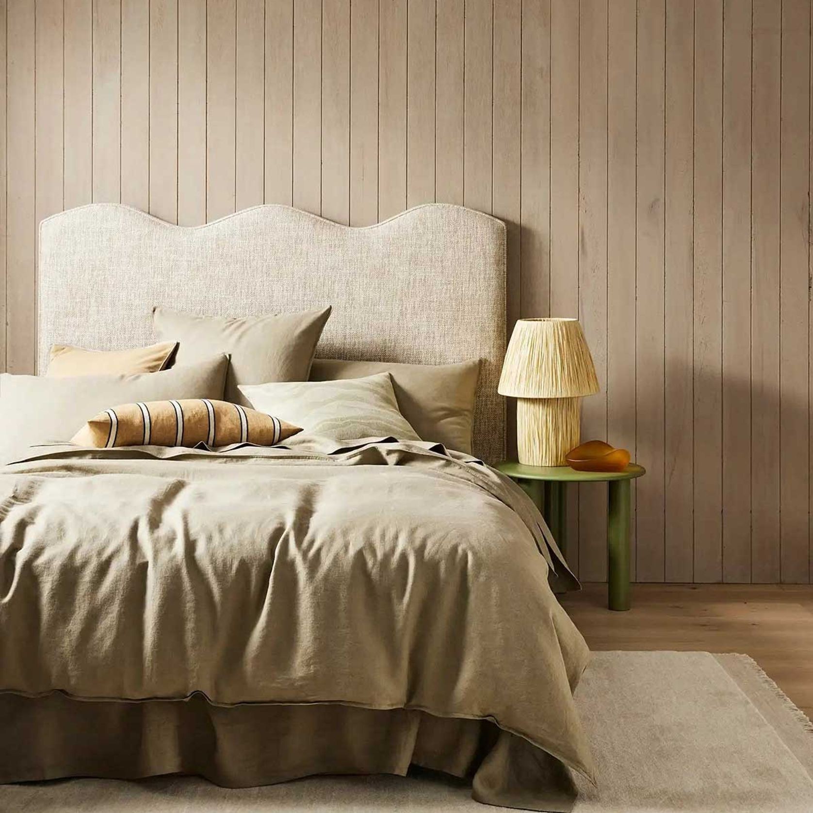 Ravello Linen Quilt Cover - Caper | Weave Home Bed Linen gallery detail image