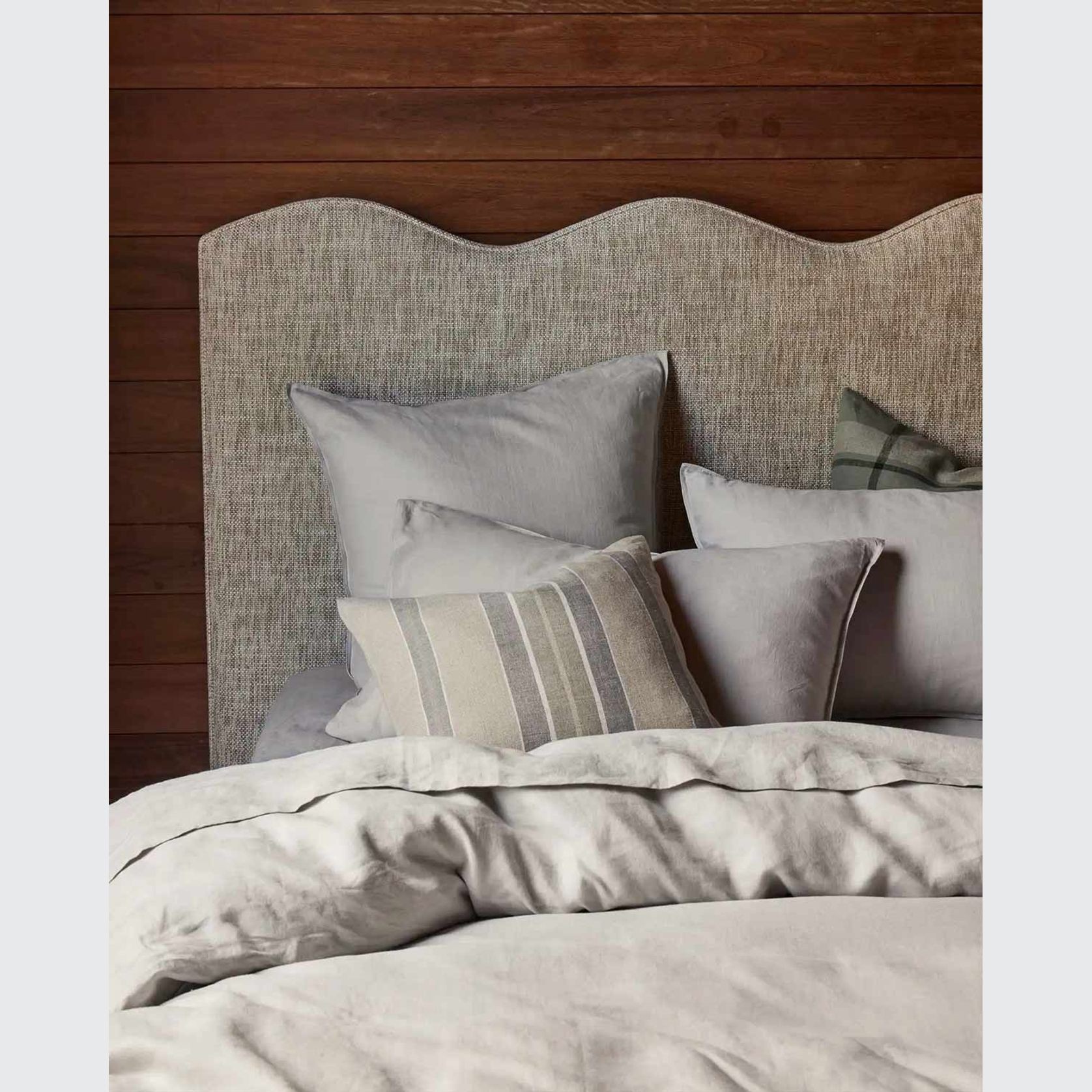 Ravello Linen Quilt Cover - Silver | Weave Home Bed Linen gallery detail image