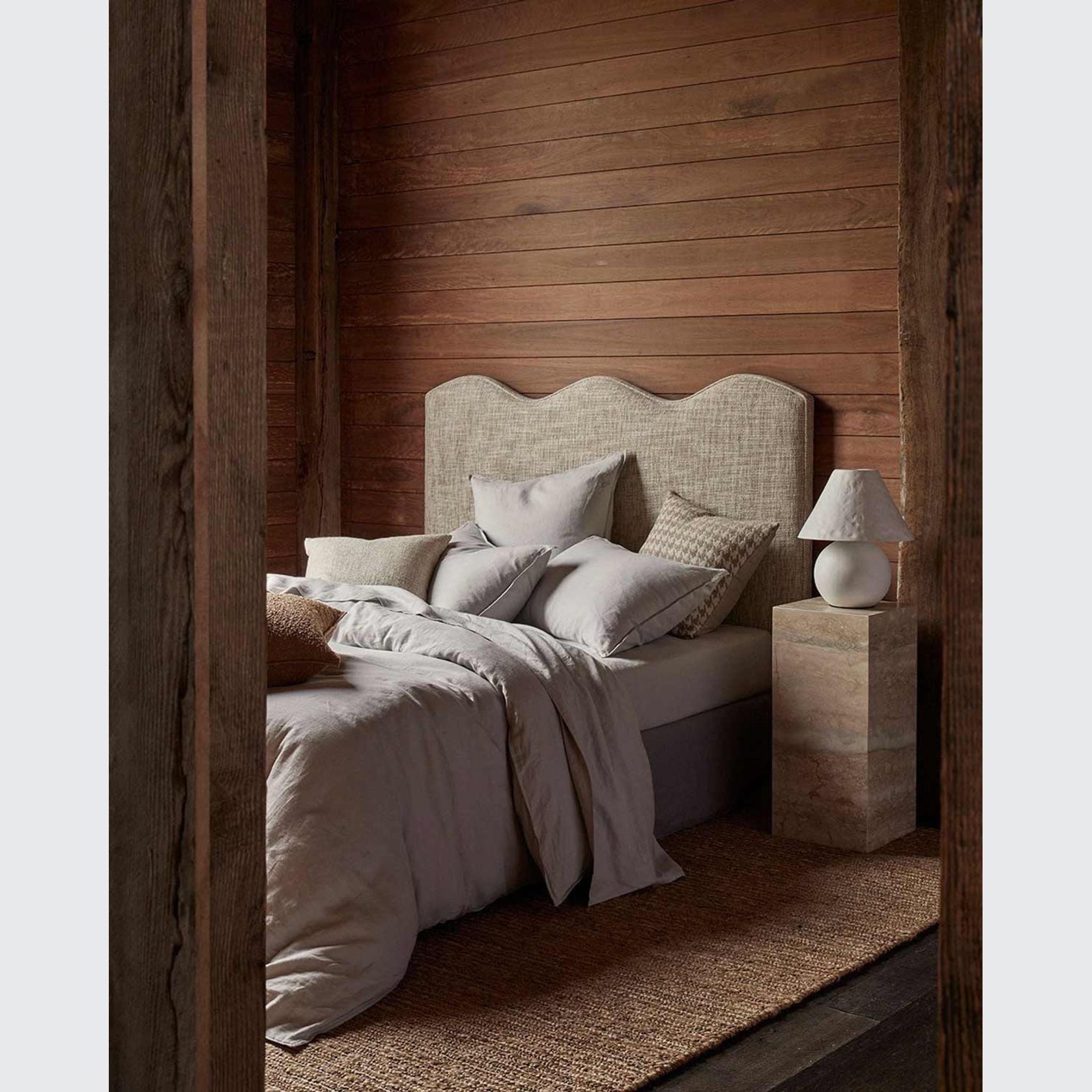 Ravello Linen Quilt Cover - Silver | Weave Home Bed Linen gallery detail image