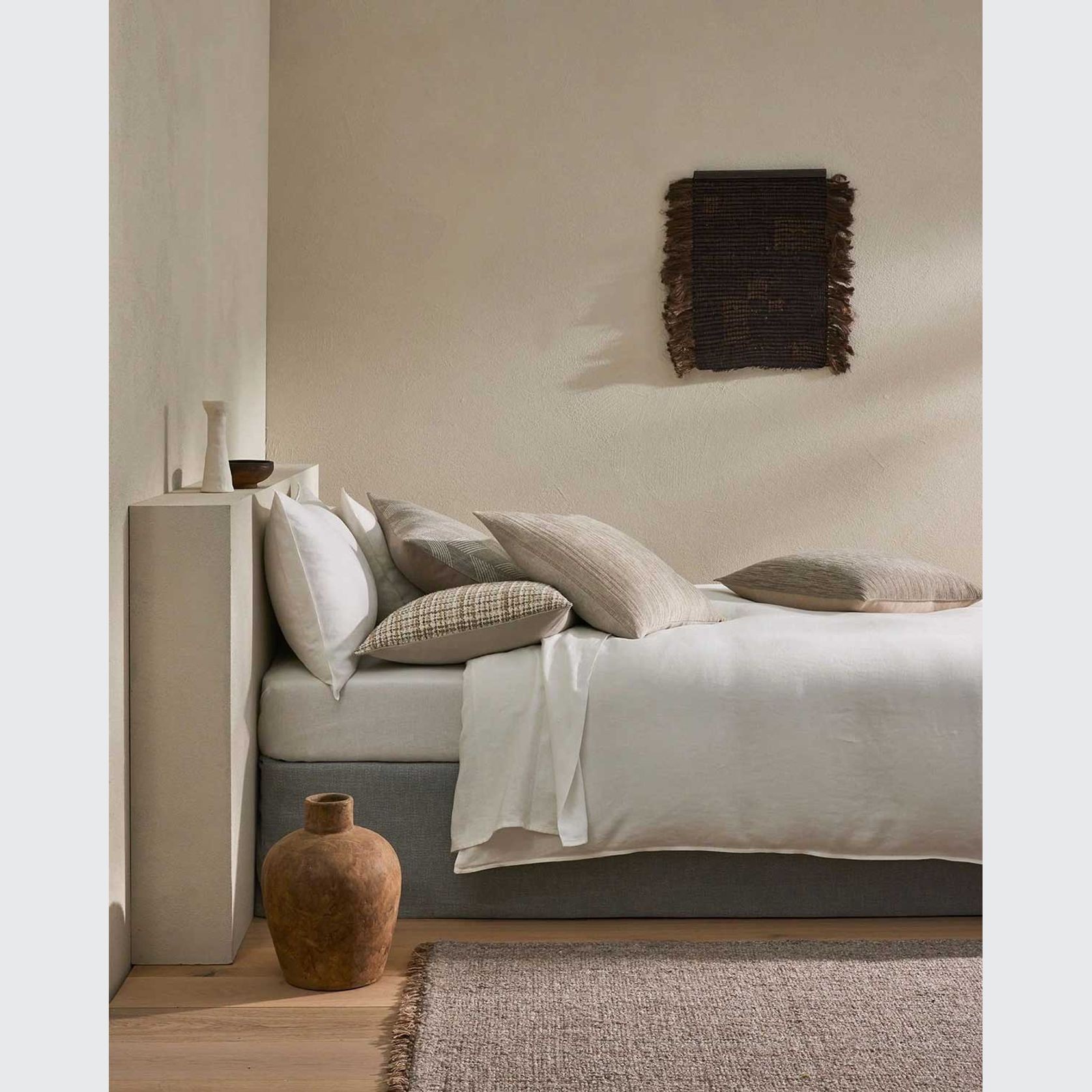 Ravello Linen Quilt Cover - White | Weave Home Bed Linen gallery detail image