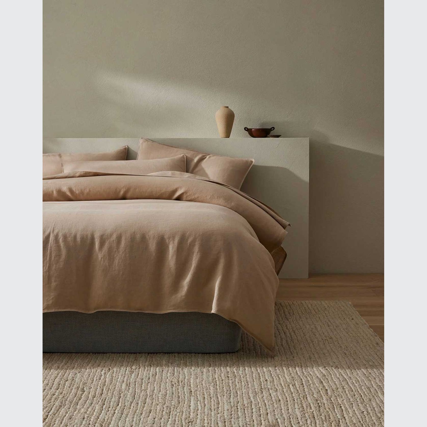 Ravello Linen Quilt Cover - Shell | Weave Home Bed Linen gallery detail image