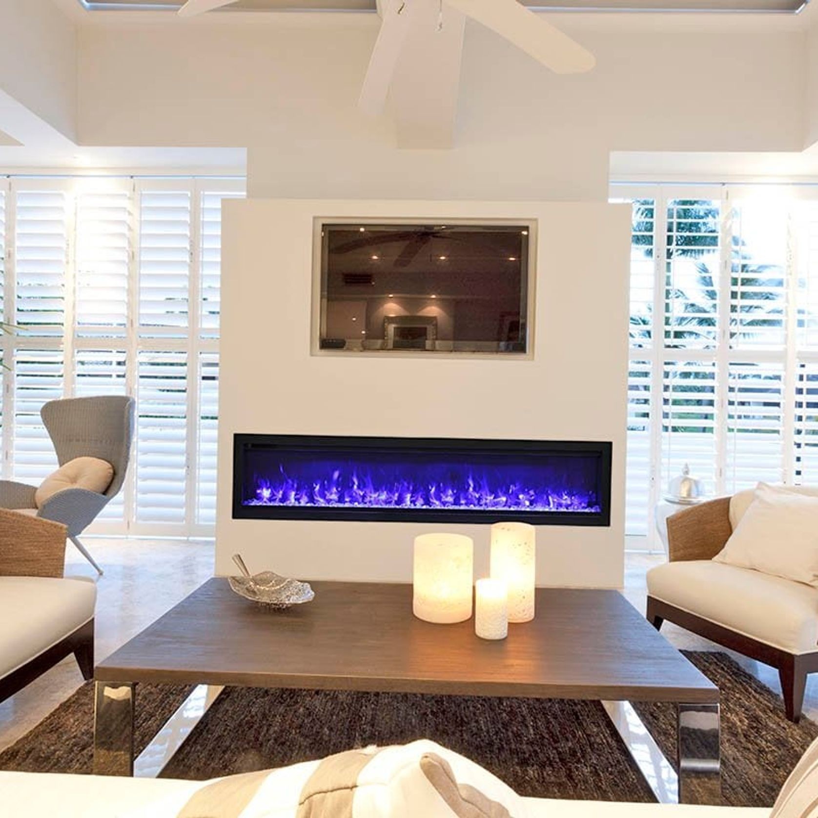 Amantii 74" Symmetry Electric Fireplace gallery detail image
