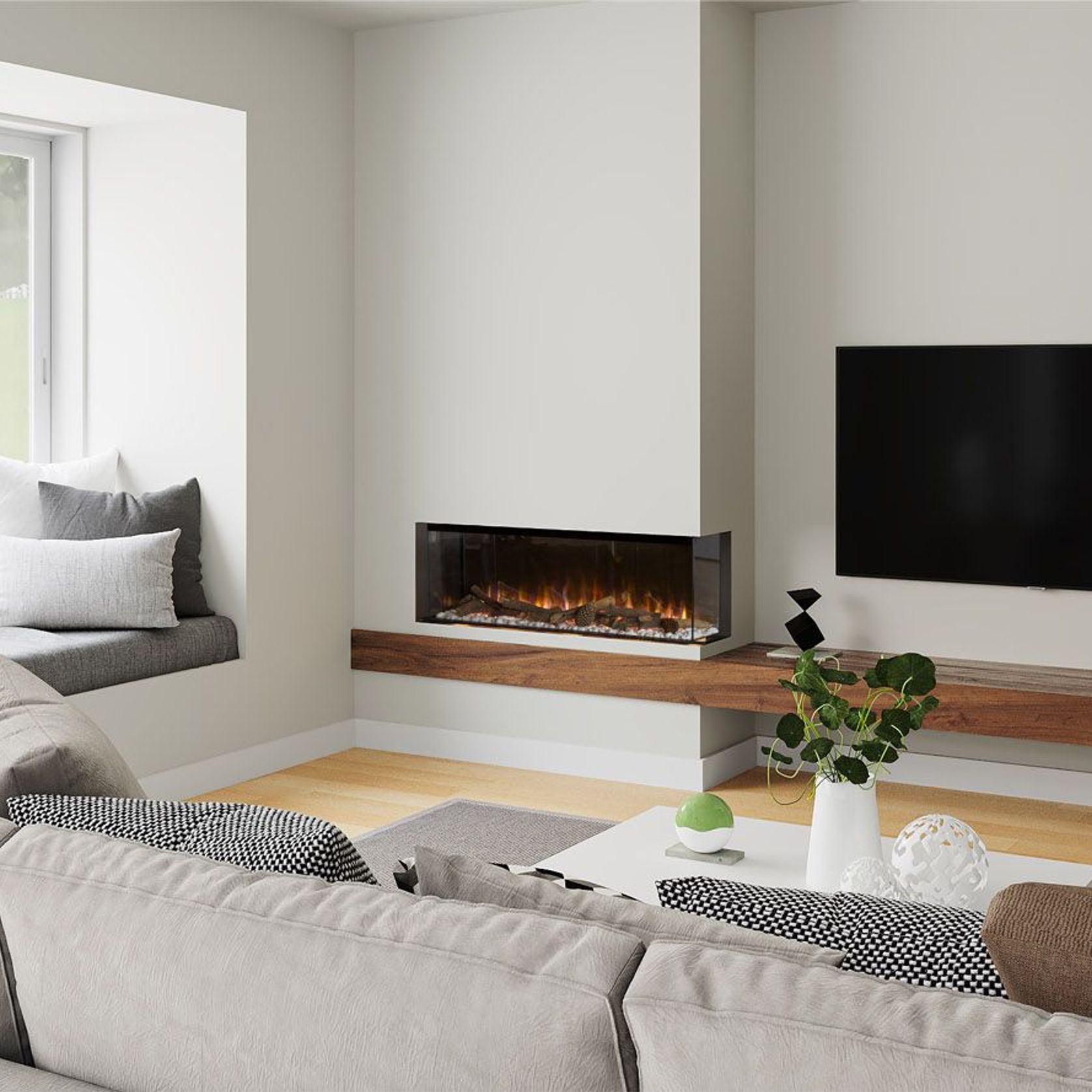 Ambe Multi49 Electric Fireplace | Landscape/Corner/Bay gallery detail image