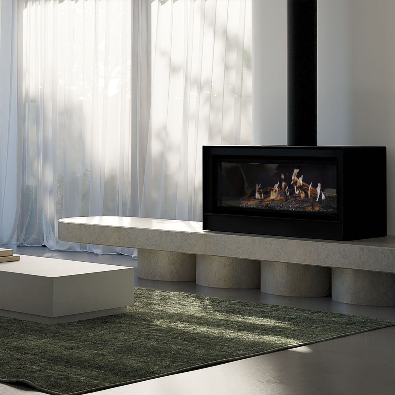 Escea LEFS1000 Freestanding Holographic Electric Fire gallery detail image