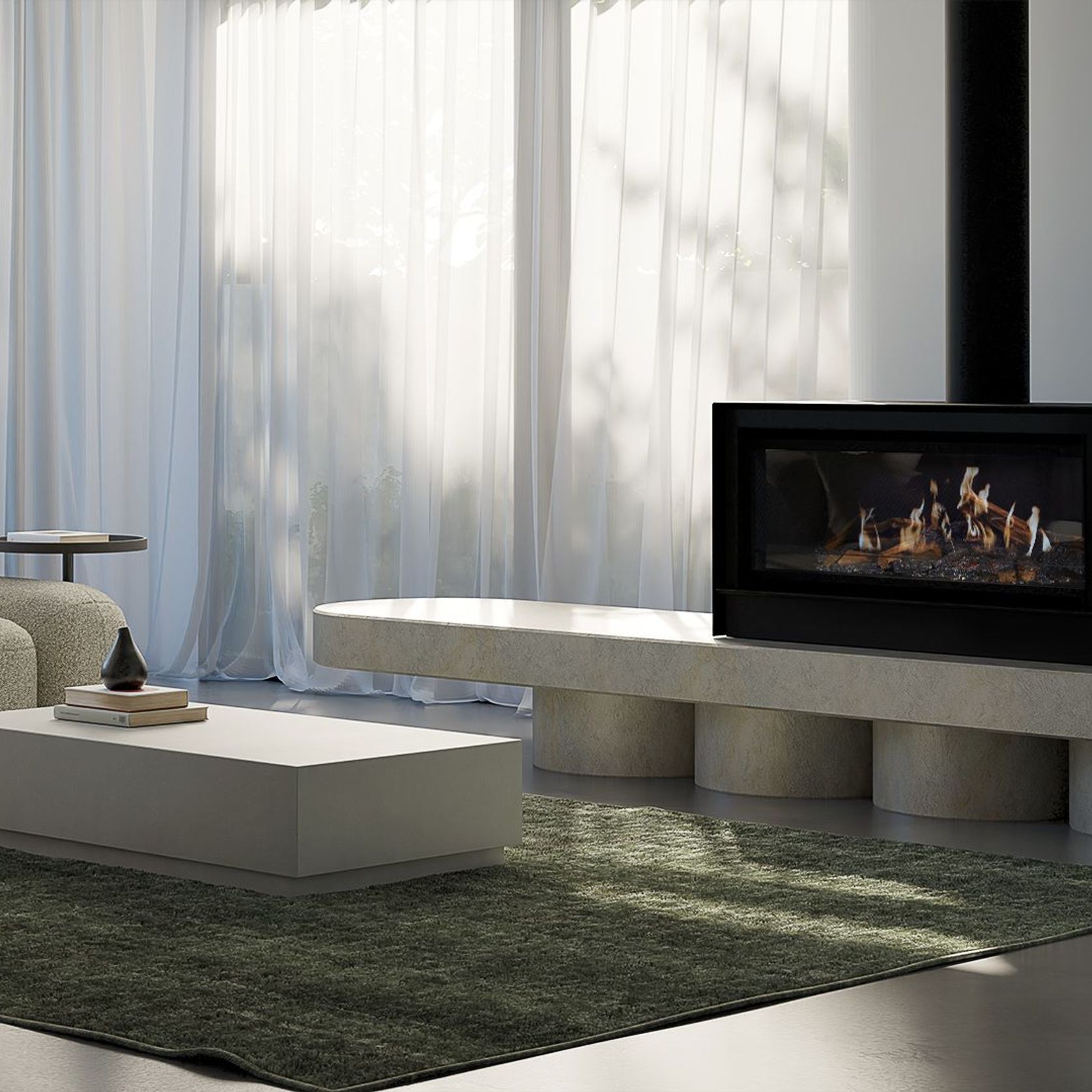 Escea LEFS1000 Freestanding Holographic Electric Fire gallery detail image