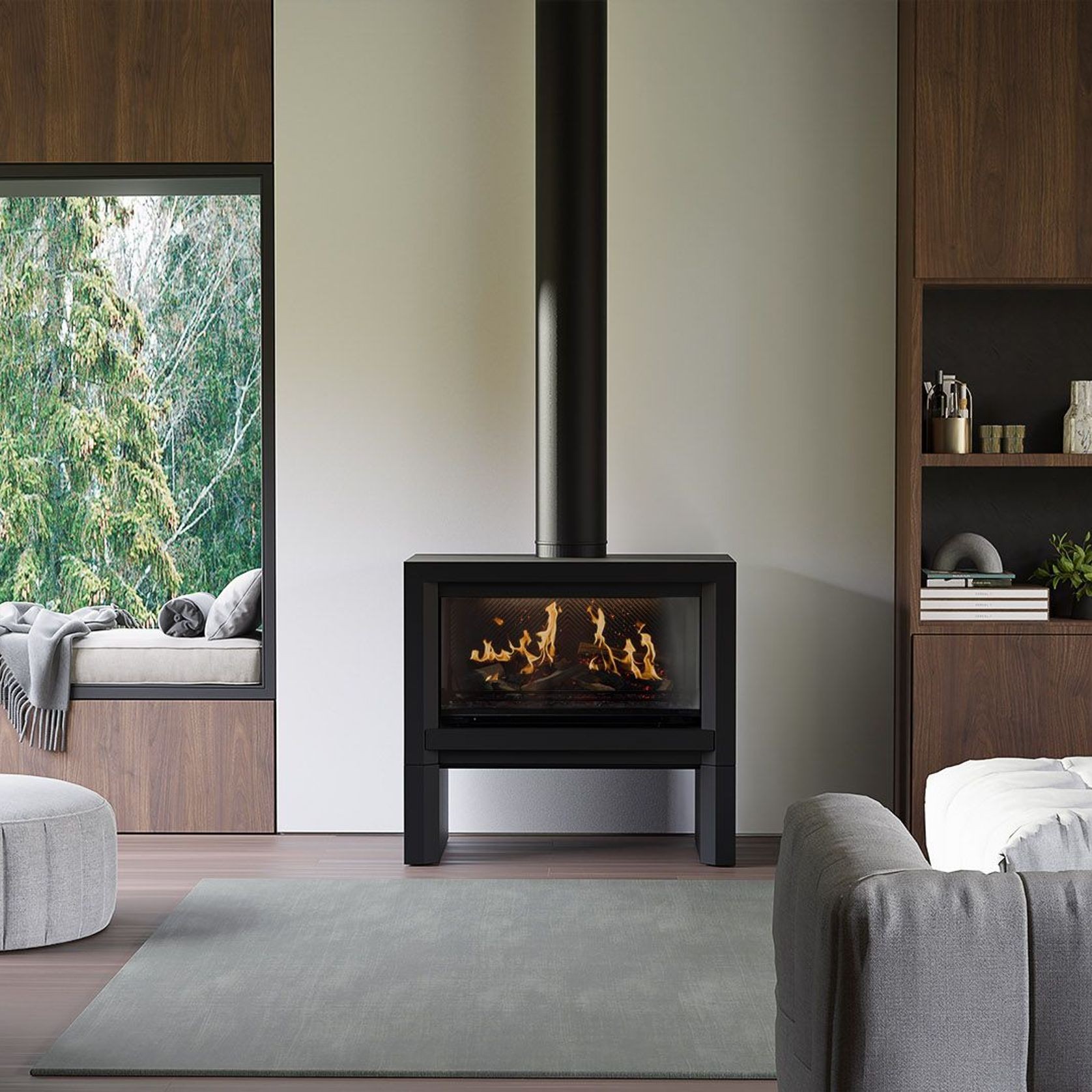Escea LFS800 Freestanding Holographic Electric Fire gallery detail image