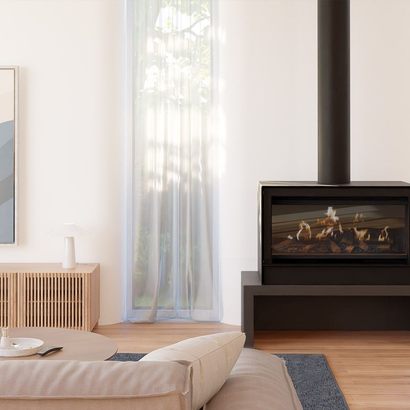 Escea LEFS800 Freestanding Holographic Electric Fire gallery detail image