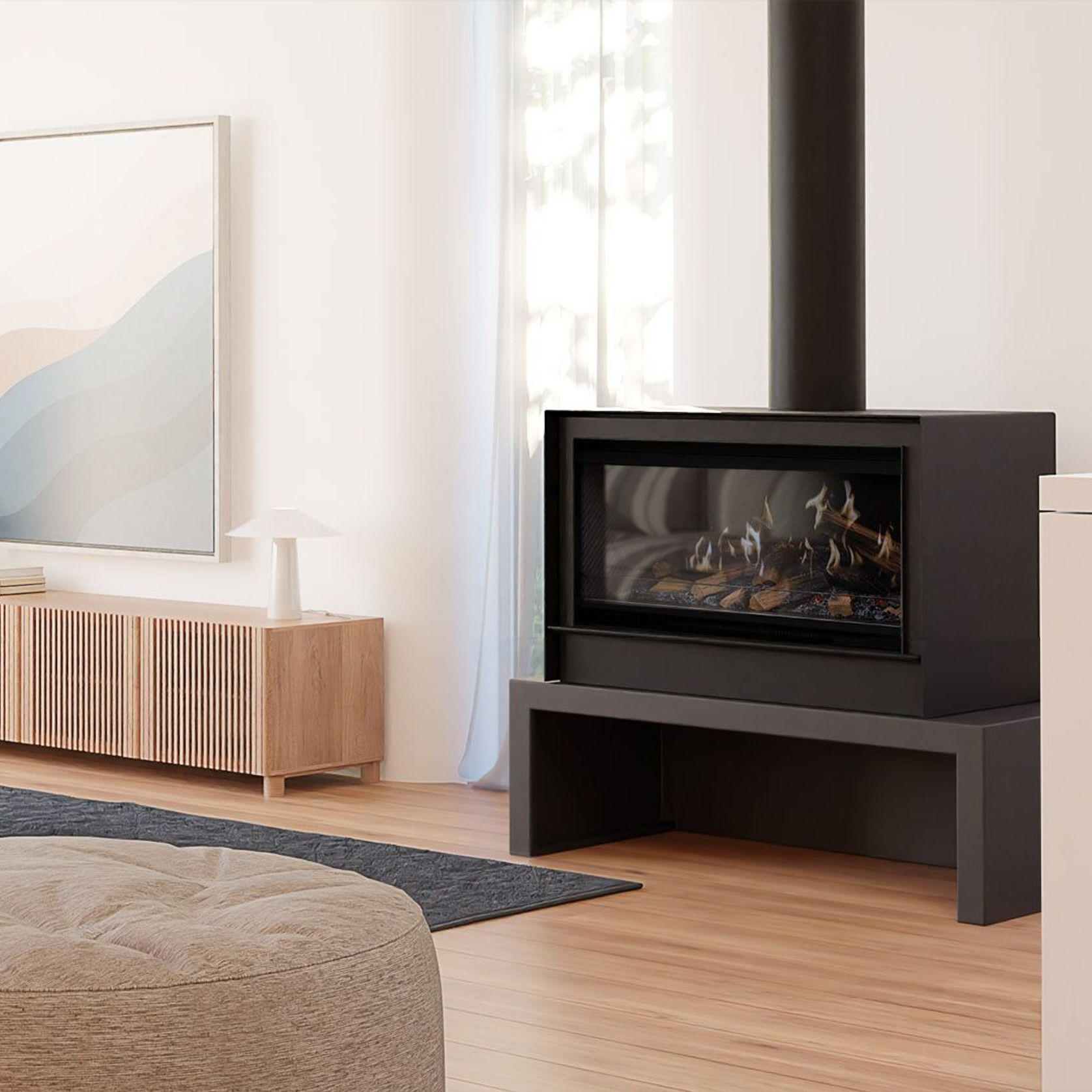 Escea LEFS800 Freestanding Holographic Electric Fire gallery detail image