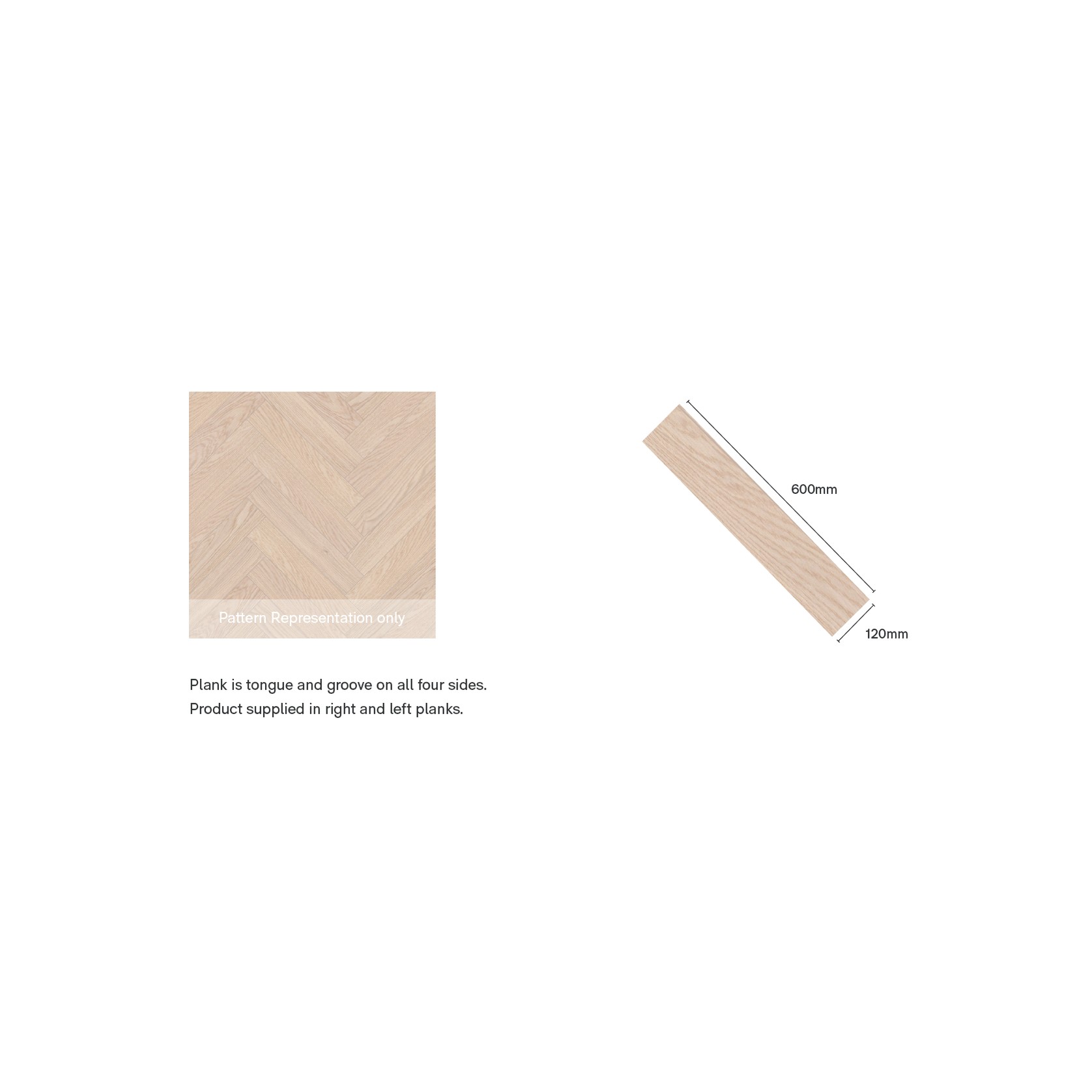 Smartfloor Clay Oak Herringbone Timber Flooring gallery detail image