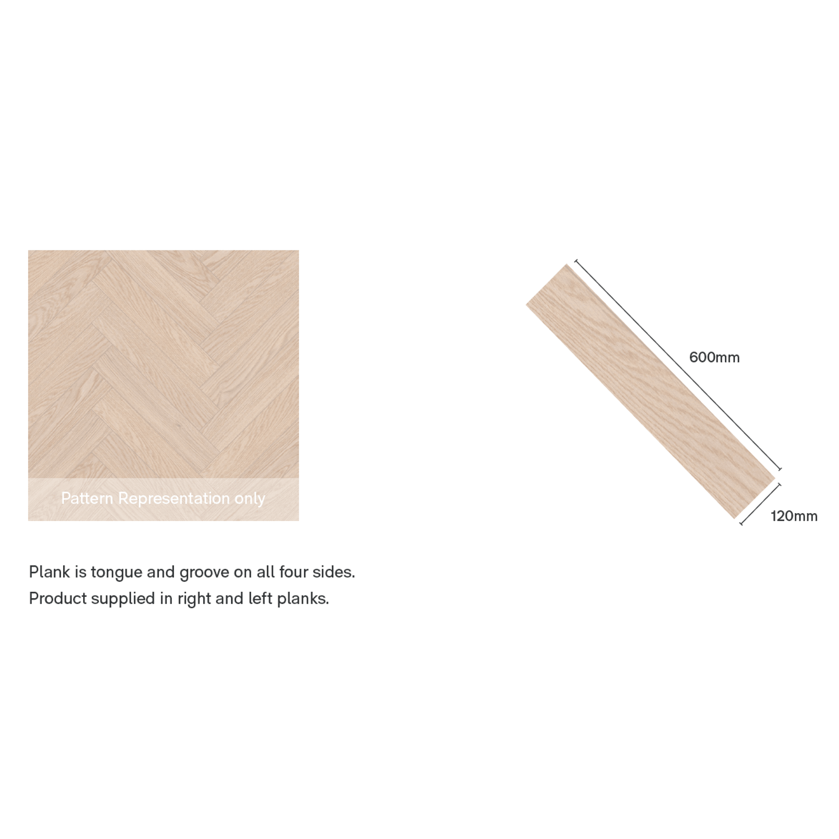 Smartfloor Clay Oak Herringbone Timber Flooring gallery detail image