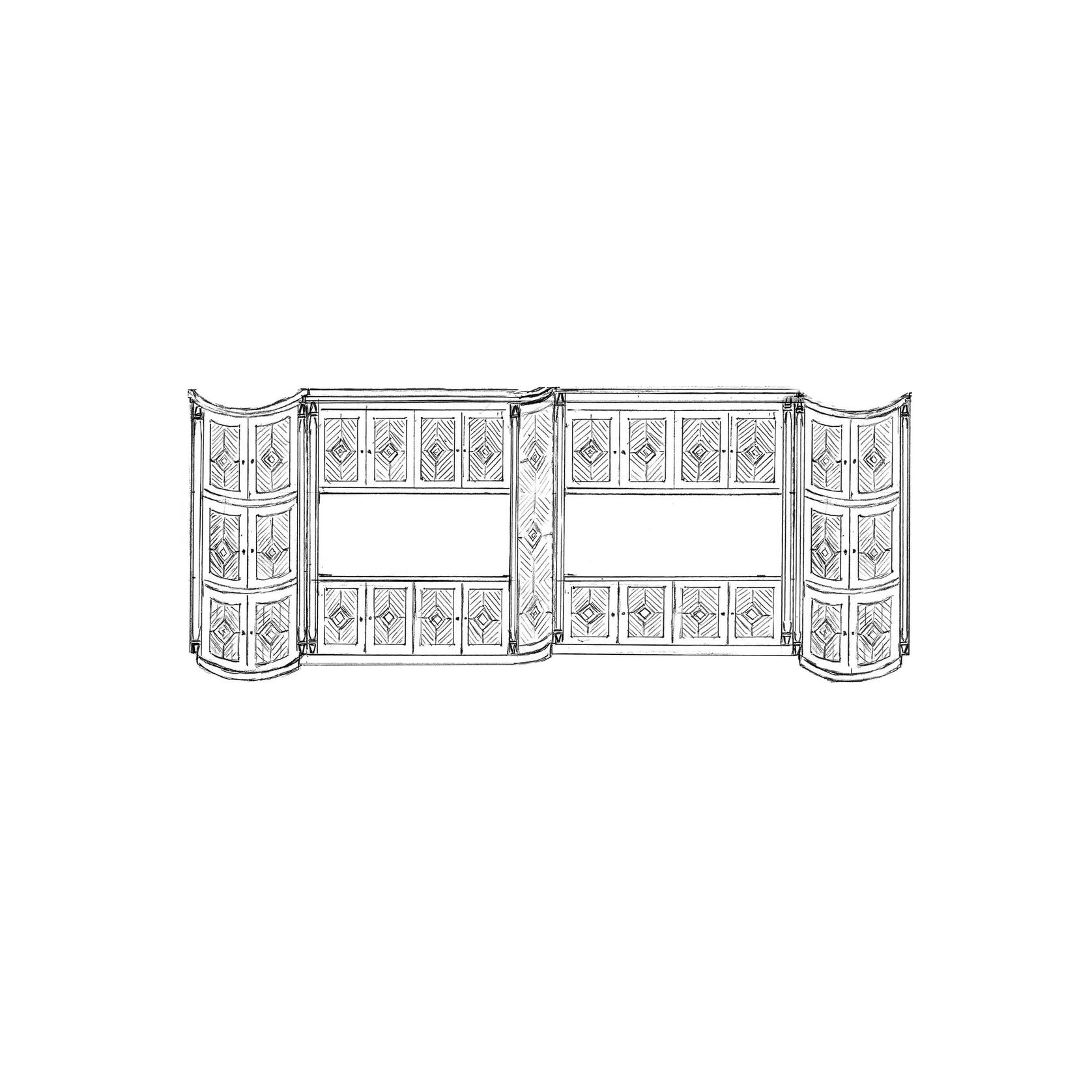 Art Deco Curved Door Wall Unit gallery detail image