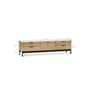 Macy Oak Entertainment Unit | Natural & Black gallery detail image