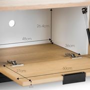 Macy Oak Entertainment Unit | Natural & Black gallery detail image