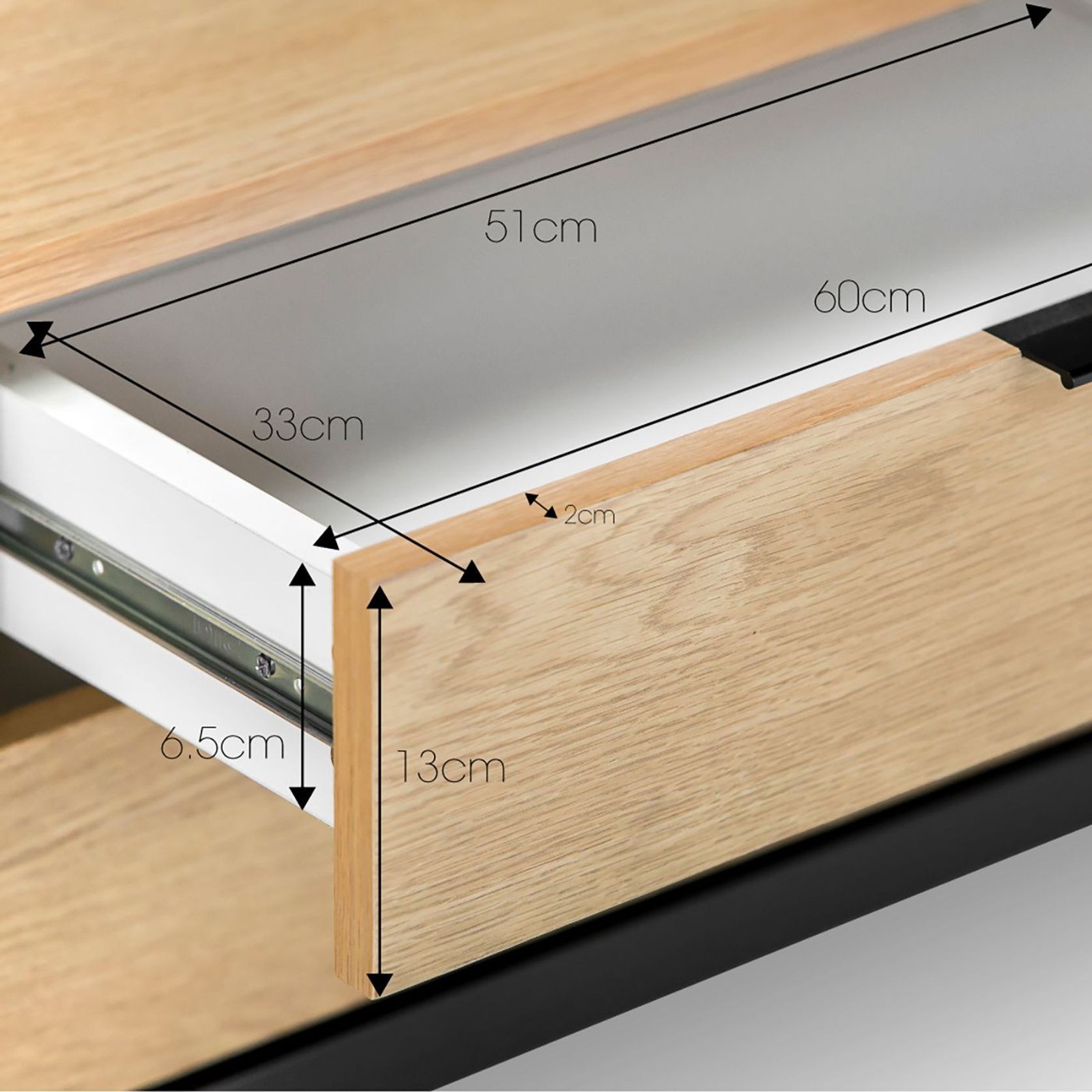 Macy Oak Entertainment Unit | Natural & Black gallery detail image