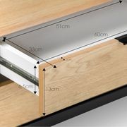 Macy Oak Entertainment Unit | Natural & Black gallery detail image