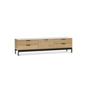 Macy Oak Entertainment Unit | Natural & Black gallery detail image