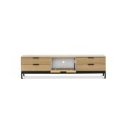Macy Oak Entertainment Unit | Natural & Black gallery detail image