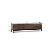 Macy Oak Entertainment Unit | Walnut & Black gallery detail image
