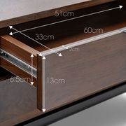 Macy Oak Entertainment Unit | Walnut & Black gallery detail image