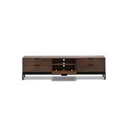 Macy Oak Entertainment Unit | Walnut & Black gallery detail image
