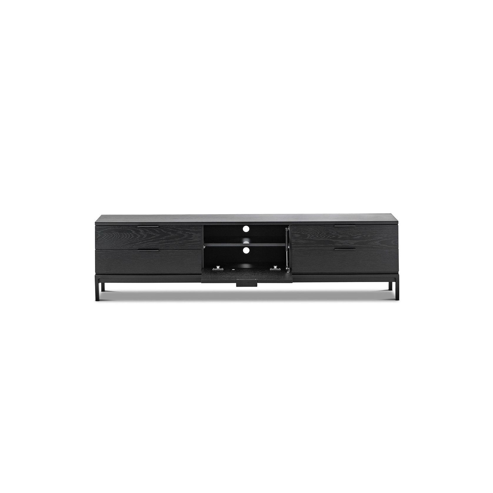 Macy Oak Entertainment Unit | Black gallery detail image