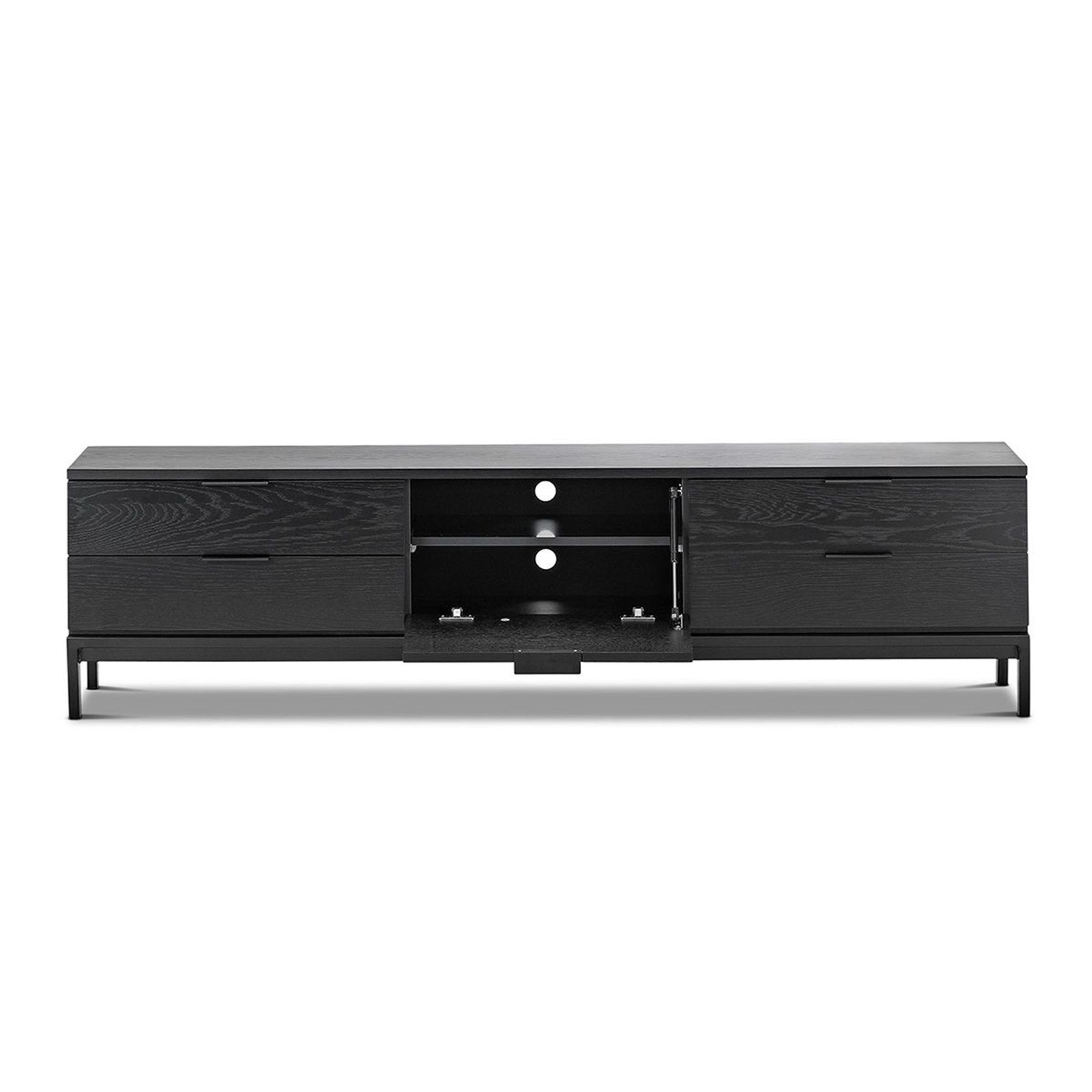 Macy Oak Entertainment Unit | Black gallery detail image