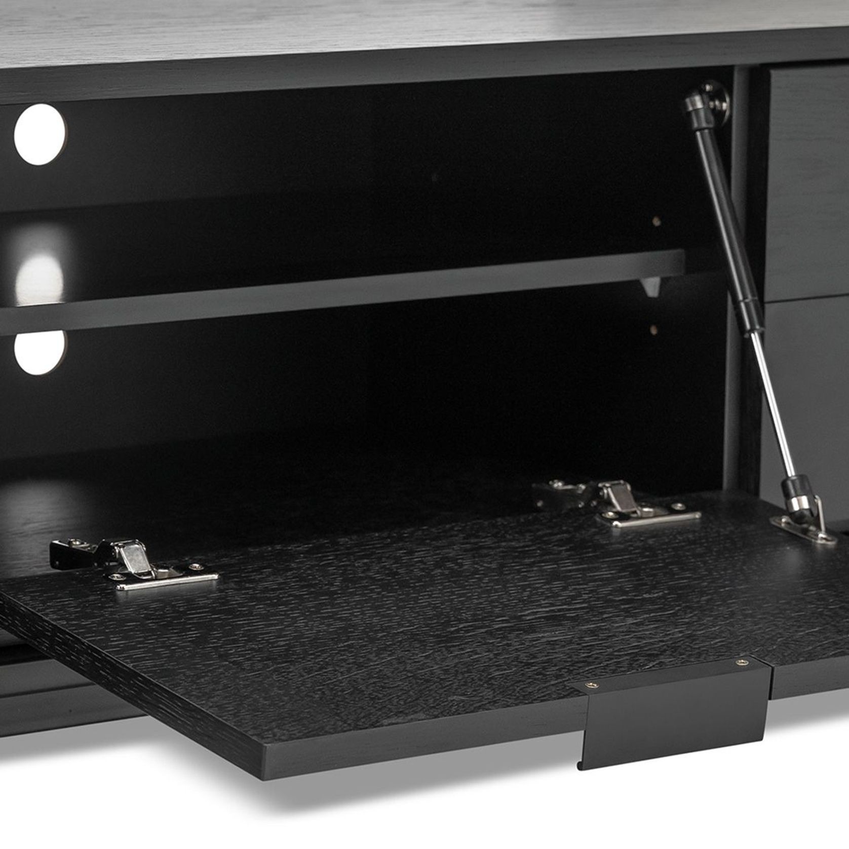 Macy Oak Entertainment Unit | Black gallery detail image