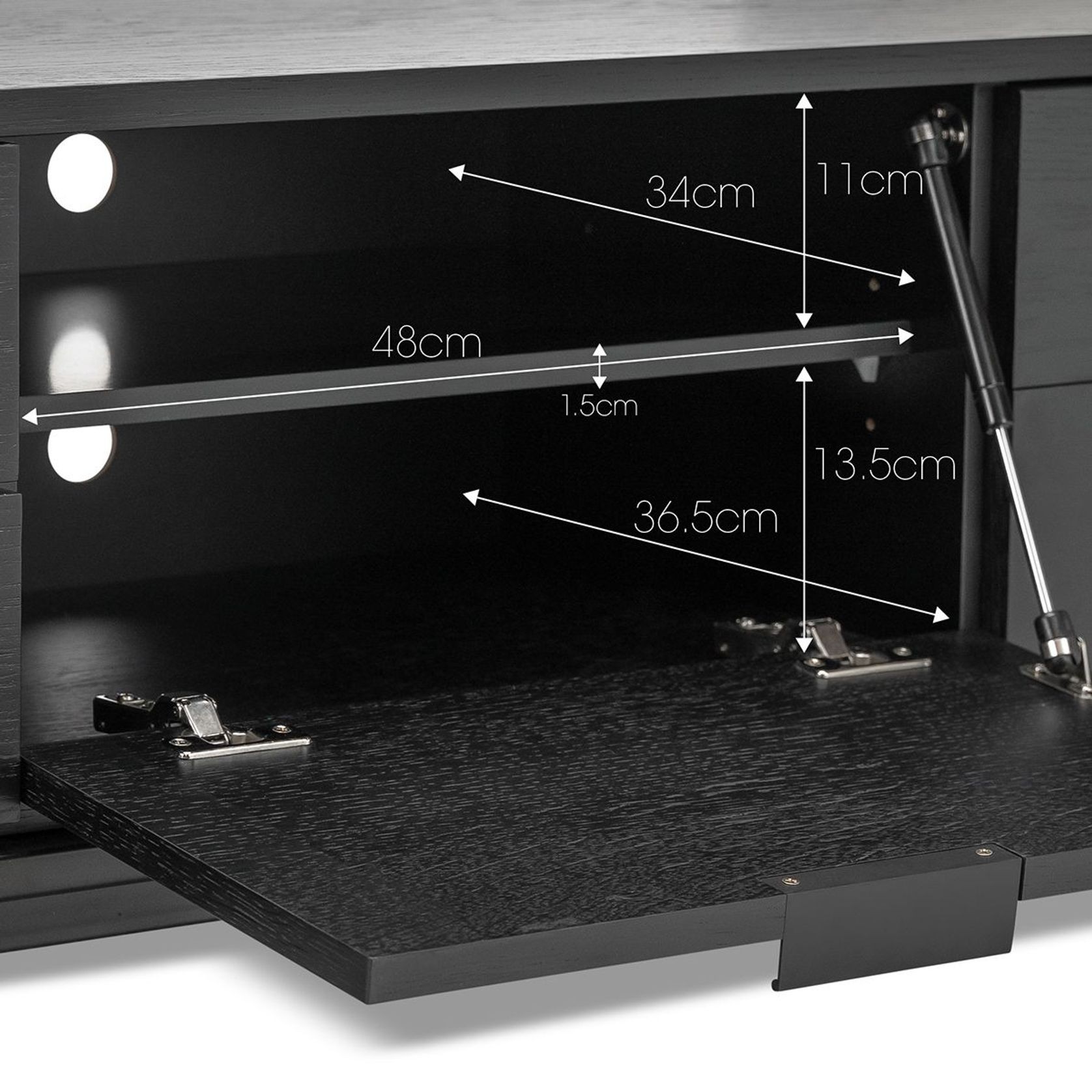 Macy Oak Entertainment Unit | Black gallery detail image