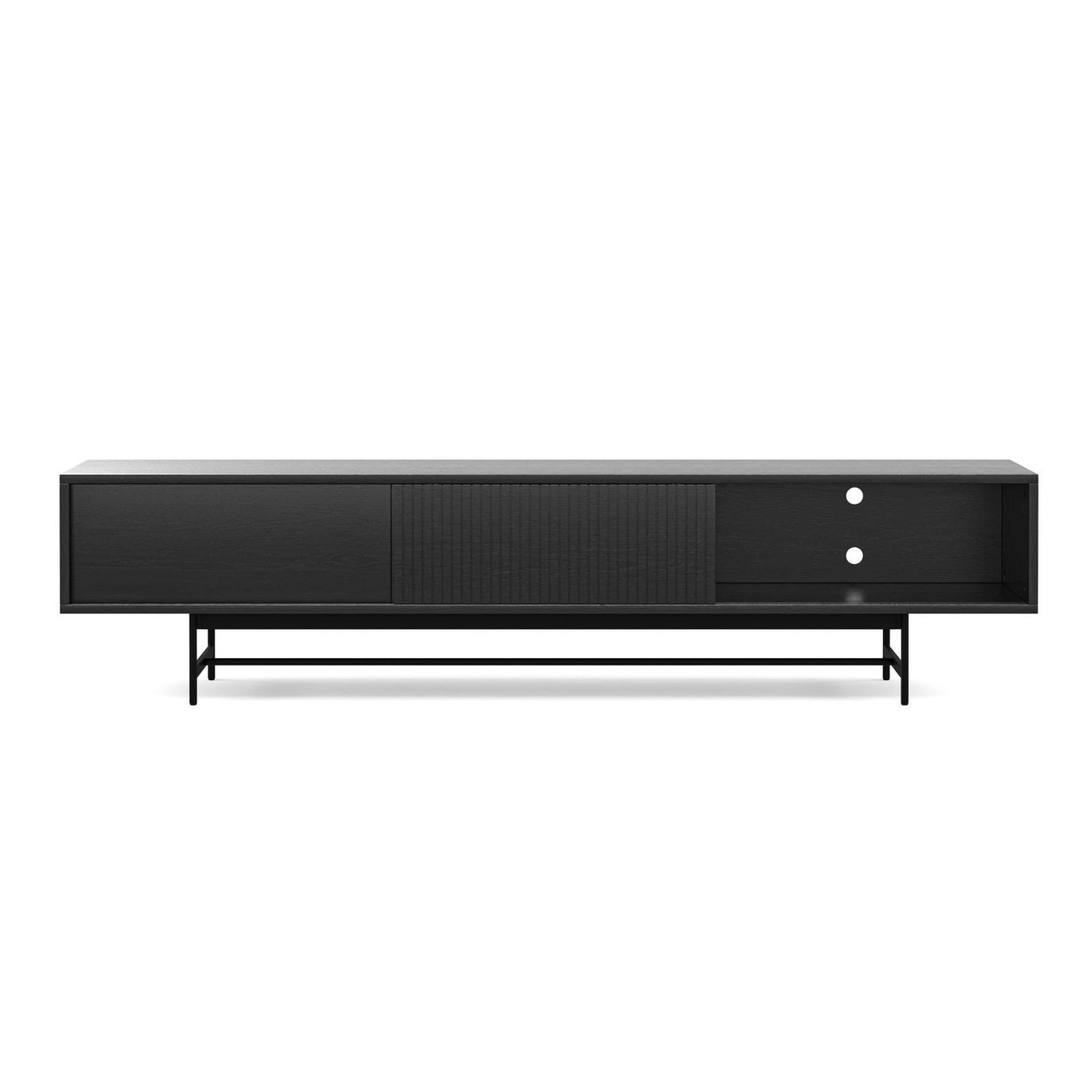 Arae 3 Door TV Entertainment Unit | 210cm | Black gallery detail image