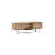 Fenton Woven Rattan TV Entertainment Unit | Natural Oak gallery detail image