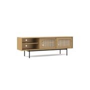 Fenton Woven Rattan TV Entertainment Unit | Natural Oak gallery detail image