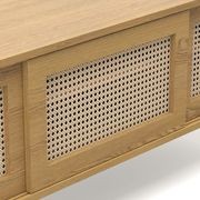 Fenton Woven Rattan TV Entertainment Unit | Natural Oak gallery detail image