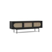 Fenton Woven Rattan Entertainment Unit | Black & Natural gallery detail image