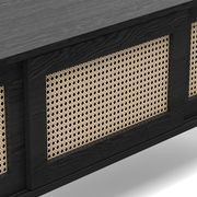 Fenton Woven Rattan Entertainment Unit | Black & Natural gallery detail image
