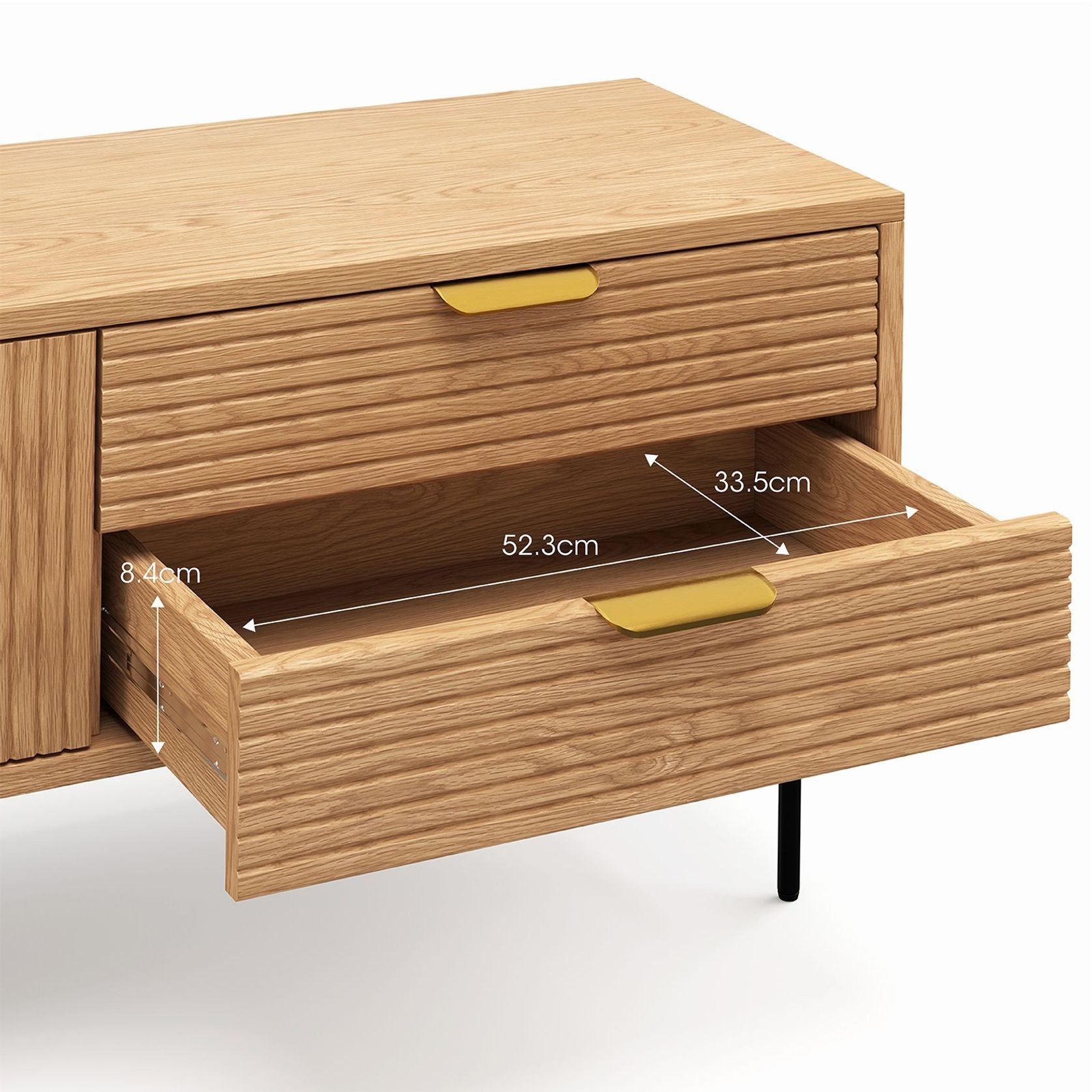 Kina Ripple Slatted TV Entertainment Unit | 180cm | Natural Oak gallery detail image