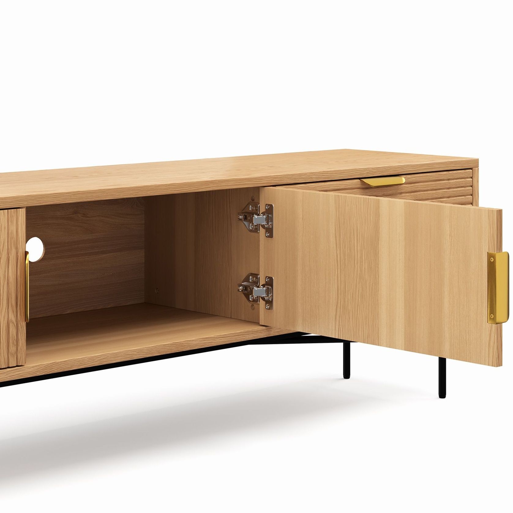 Kina Ripple Slatted TV Entertainment Unit | 180cm | Natural Oak gallery detail image