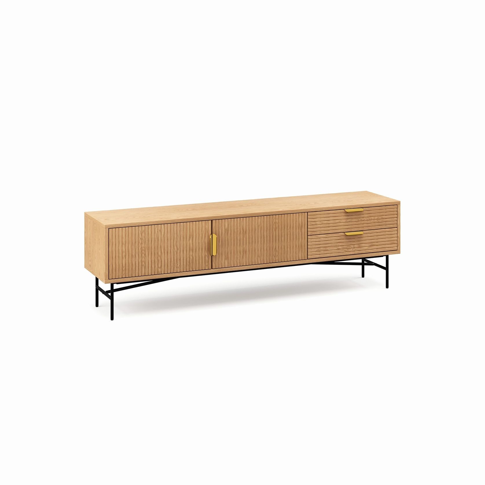 Kina Ripple Slatted TV Entertainment Unit | 180cm | Natural Oak gallery detail image